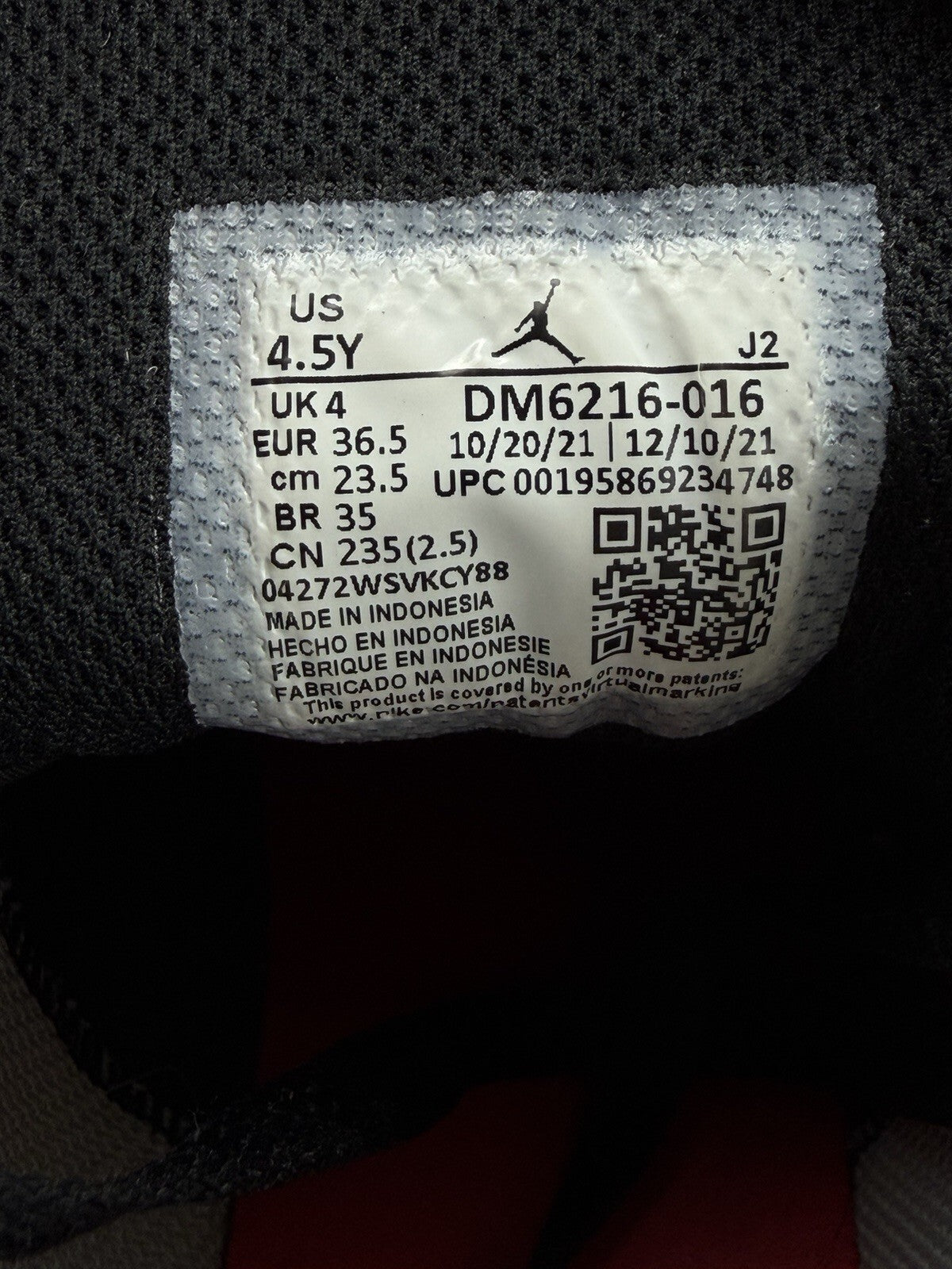 Nike Air Jordan 1 Mid ‘Smoke Grey Black’ 100% Authentic GS Size UK 4
