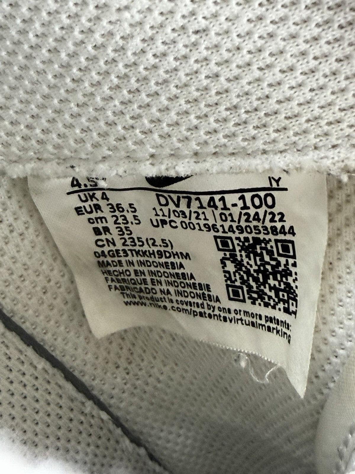 Nike Air Force 1 ‘Sunset White’ 100% Authentic Size UK 4 Excellent Condition