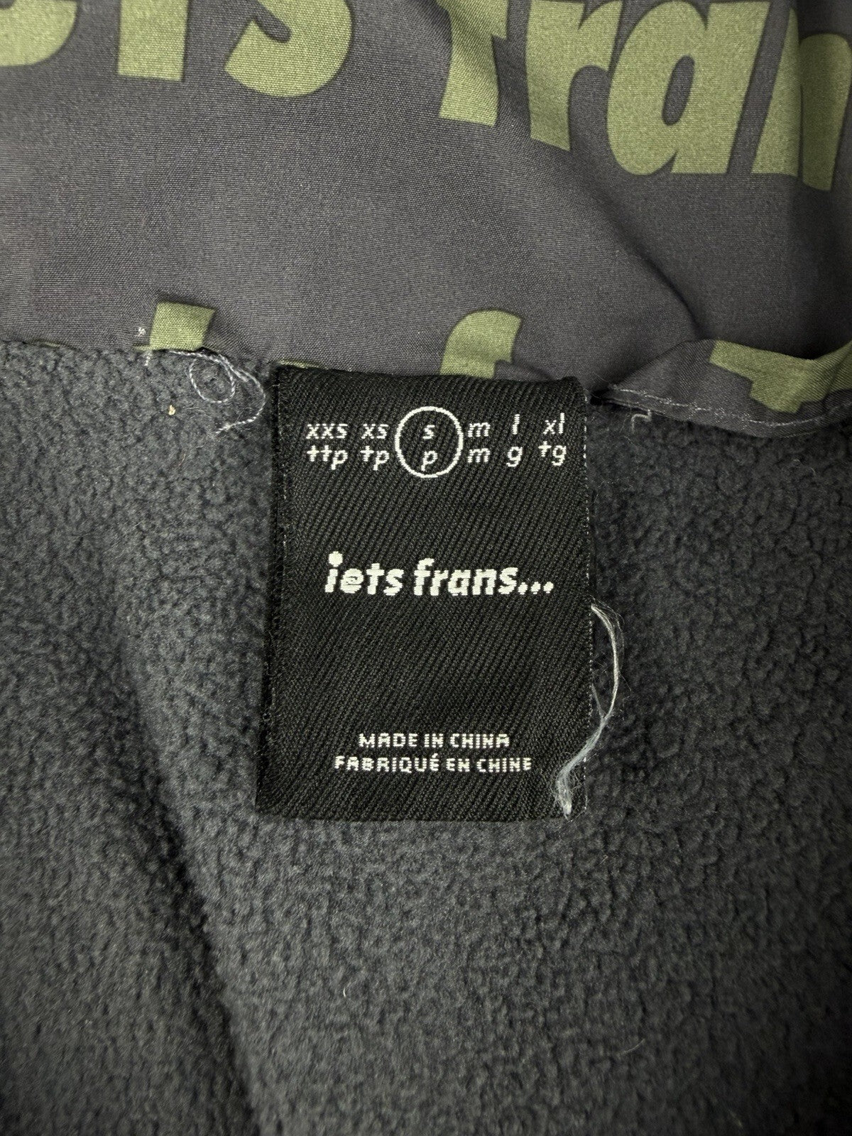 Lets Frans Cropped Puffer Jacket ‘Grey Green’ Fleece Lined Winter Coat WMNS S