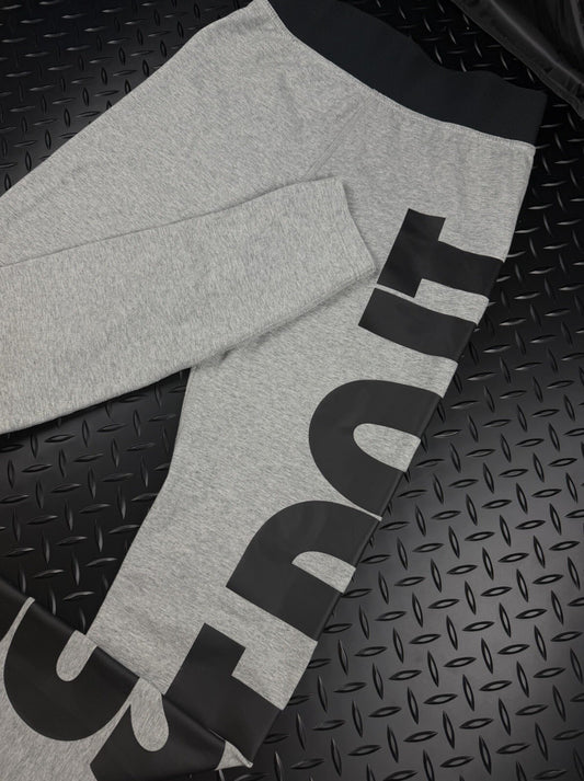 Nike Just Do It Training Leggings Elastic Waistband Grey Black WMNS Size Small