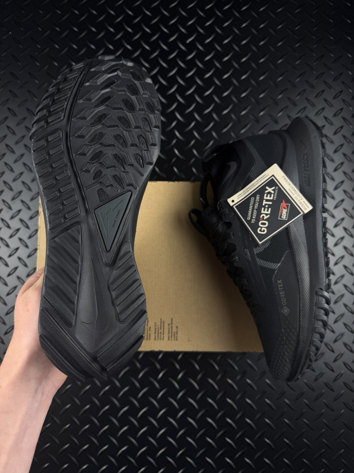 Nike Trail 5 Gore-Tex ‘Triple Black’ Running Trainers Brand New Women's Size UK 5.5