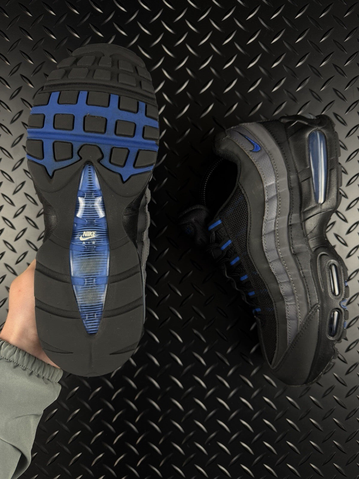 Nike Air Max 95 OG Big Bubble ‘Black Royal Blue’ 100% Authentic Mens Size UK 7.5
