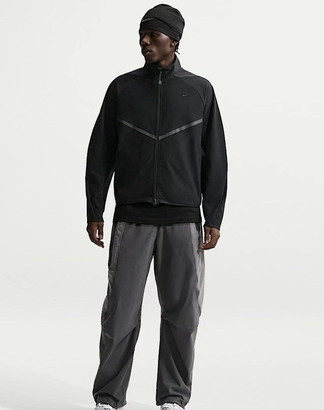Nike Tech Dri-FIT Shore-Knit Track Jacket ‘Triple Black’ Sportswear Men’s XXL