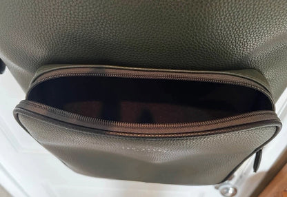 Ted Baker London Dark Green Leather £125RRP Backpack Rucksack Bag New with Tags