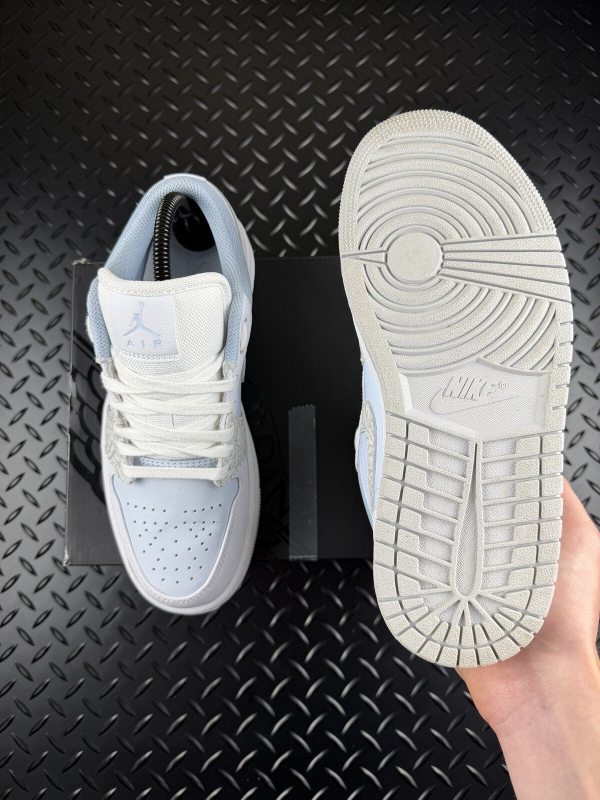 Nike Air Jordan 1 Low ‘Blue Tint Sail White’ 100% Authentic Women’s UK 6 Boxed