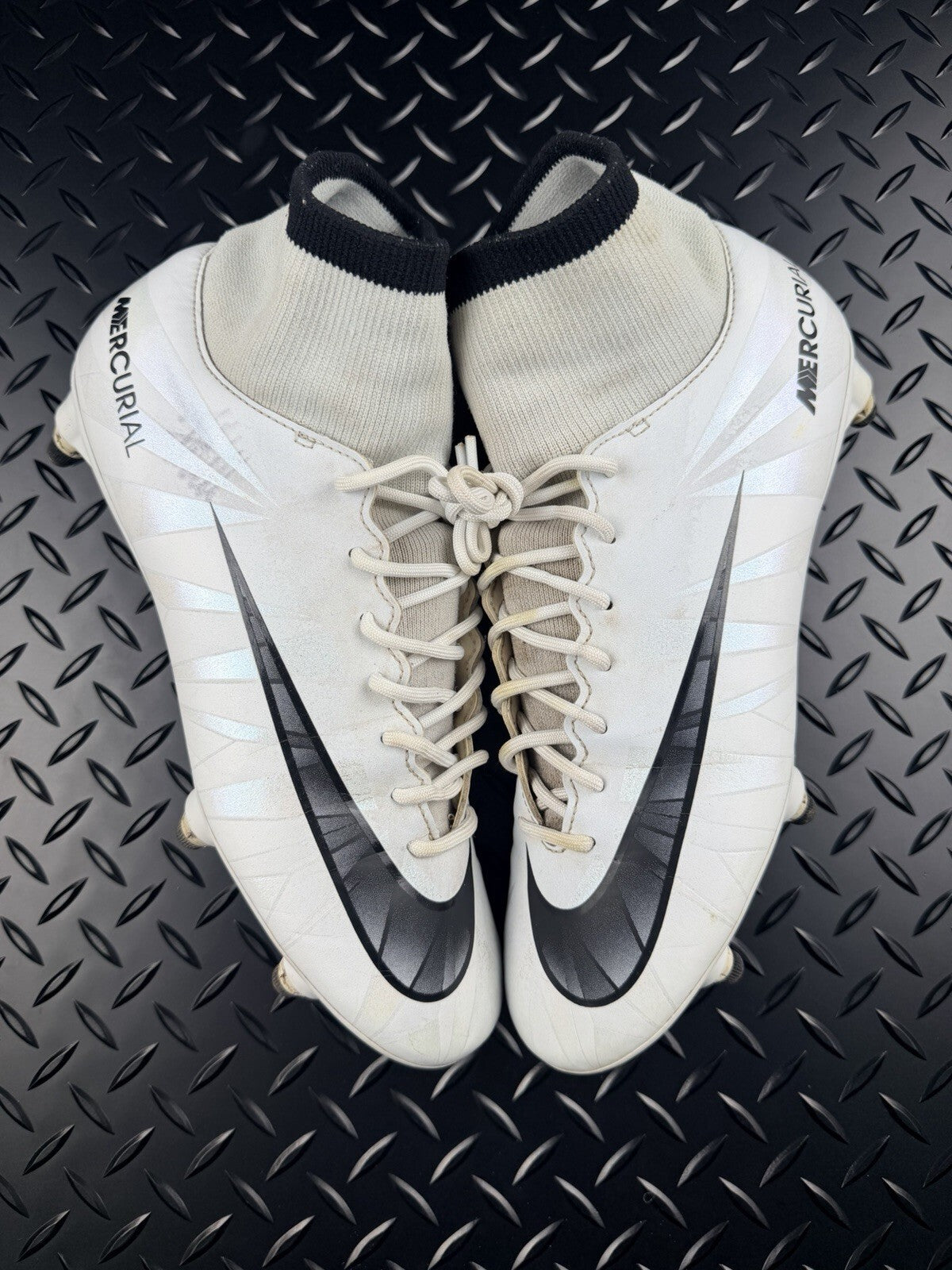 Nike Club Mercurial Superfly CR7 Soft Ground Pearl White Size UK 7