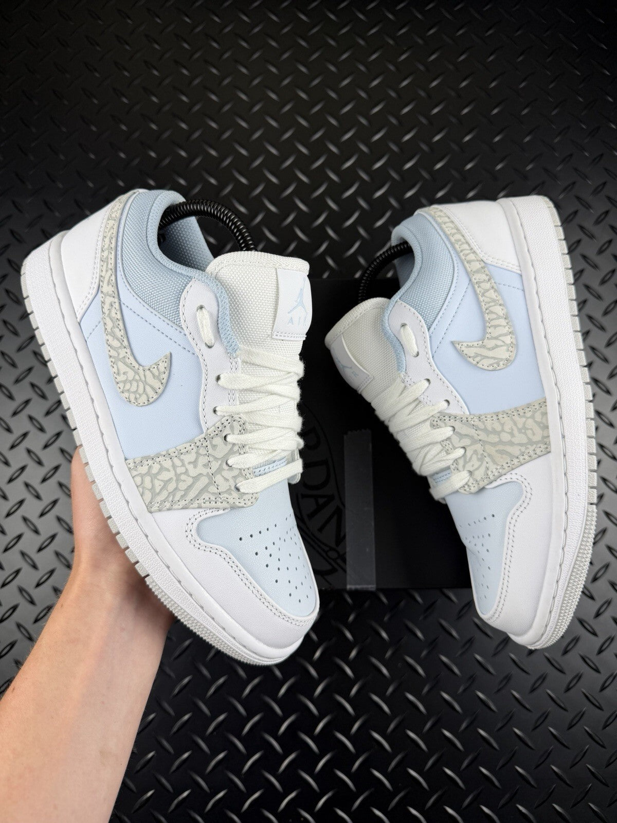 Nike Air Jordan 1 Low ‘Blue Tint Sail White’ 100% Authentic Women’s UK 6 Boxed