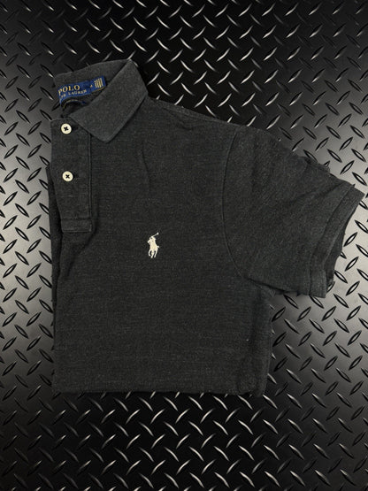 Ramp Lauren Polo Shirt ‘Grey White’ Slim Fit 100% Authentic Mens Size Medium