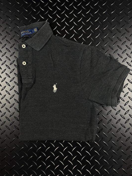 Ramp Lauren Polo Shirt ‘Grey White’ Slim Fit 100% Authentic Mens Size Medium