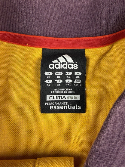 Vintage Adidas Clima Lite 365 Cotton Polo Shirt ‘Yellow + Red’ Size XL