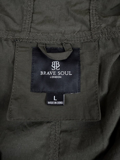 Brave Soul London Army Green Rain Coat Men’s Size Large