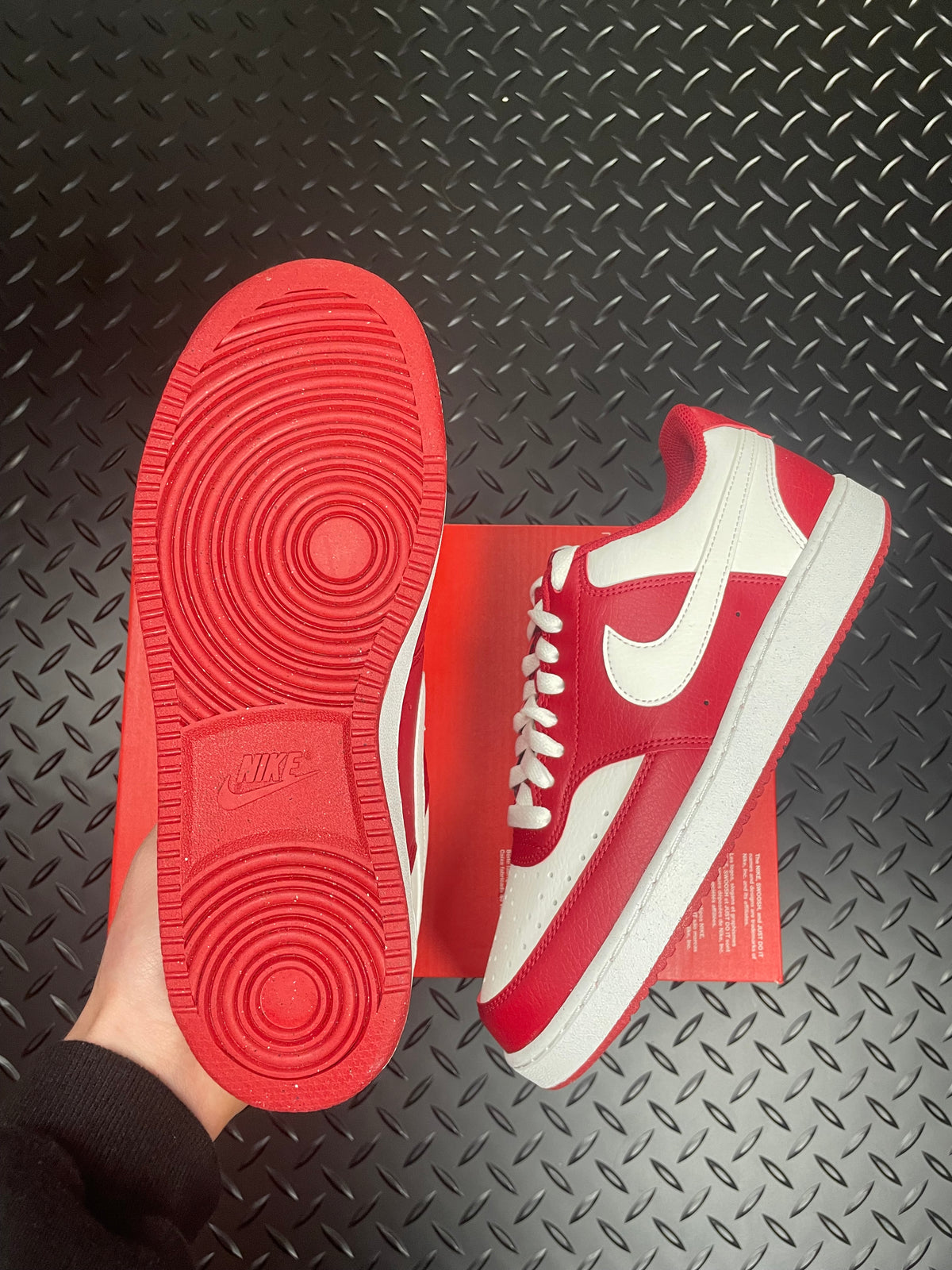 Nike Court Vision Low 'Crimson Pearl White' Brand New Size Women's UK 6 Full Box 100% Authentic