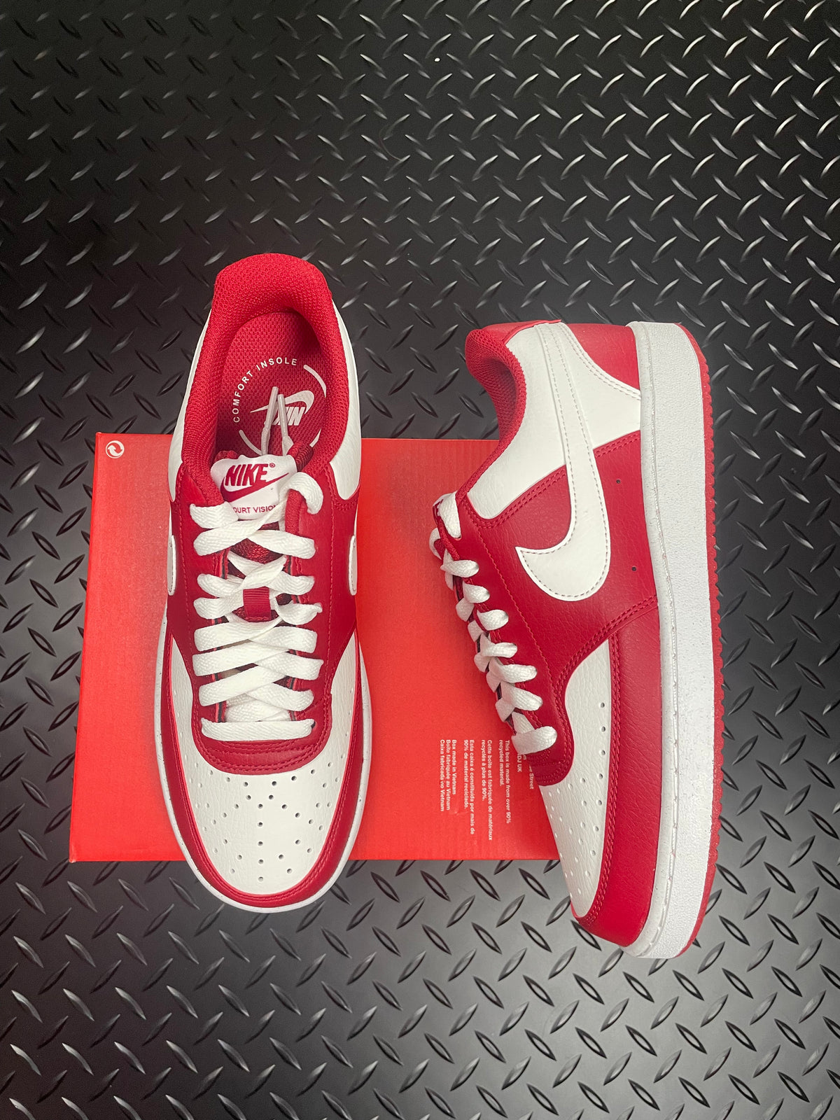 Nike Court Vision Low 'Crimson Pearl White' Brand New Size Women's UK 6 Full Box 100% Authentic