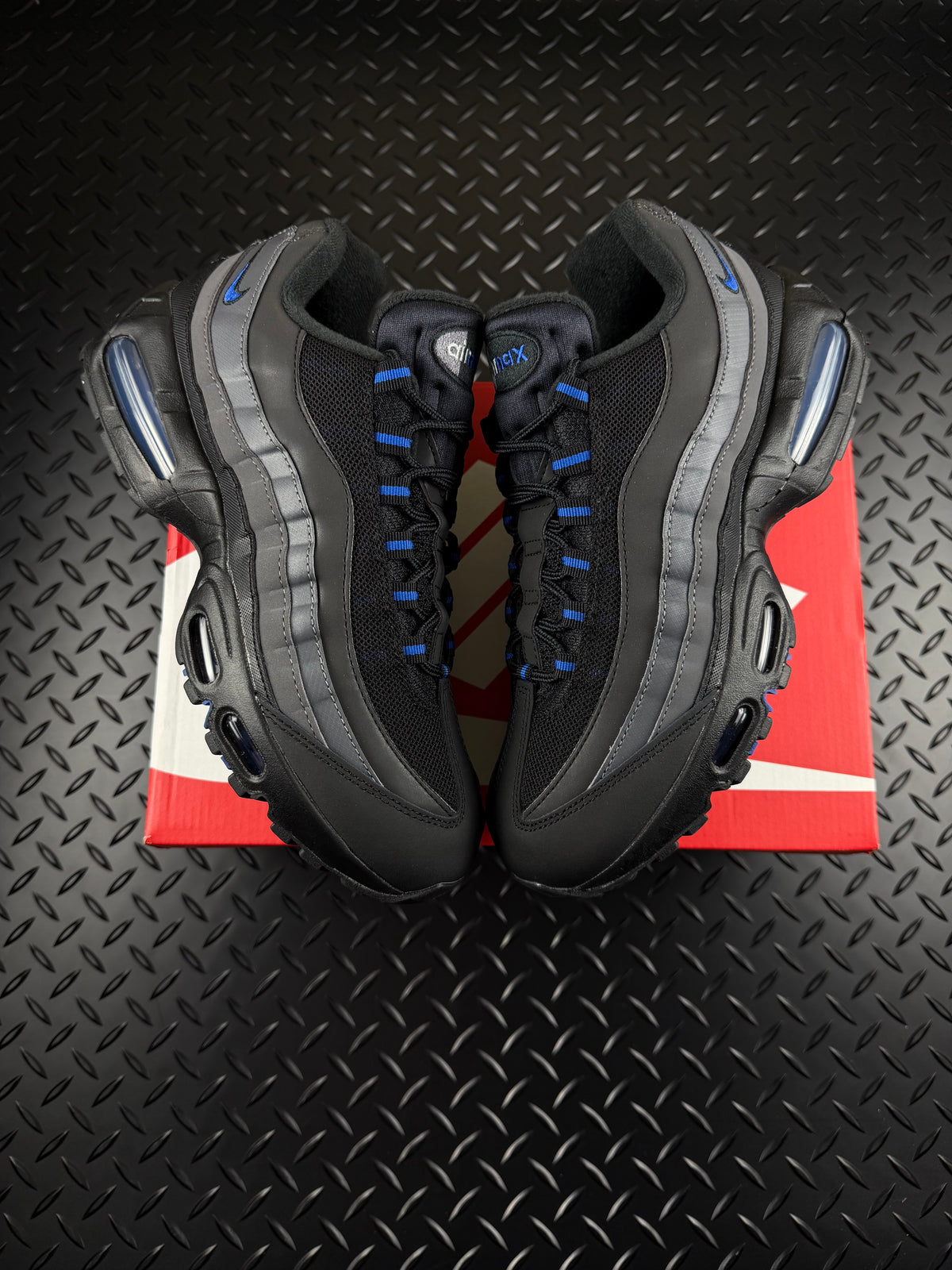 Nike Air Max 95 OG 'Big Bubble' Black Royal Blue Brand New Full Box Size UK 8