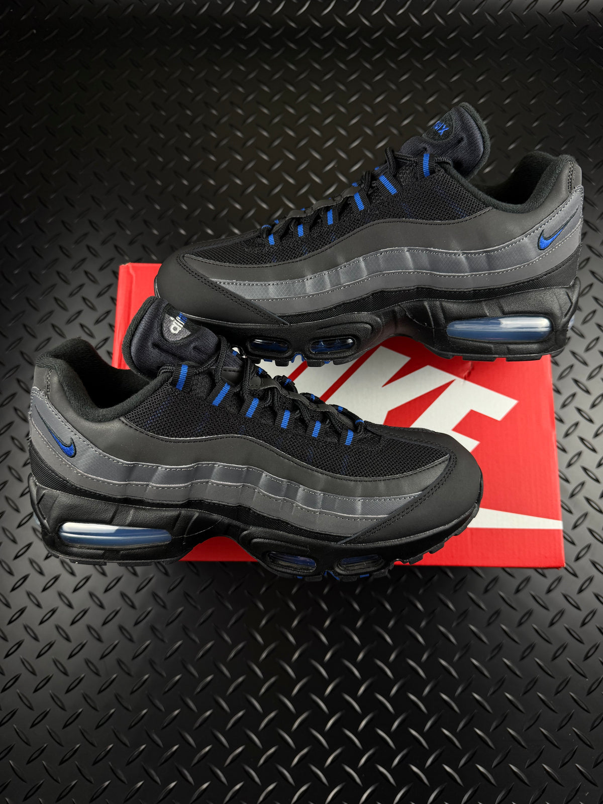 Nike Air Max 95 OG 'Big Bubble' Black Royal Blue Brand New Full Box Size UK 8