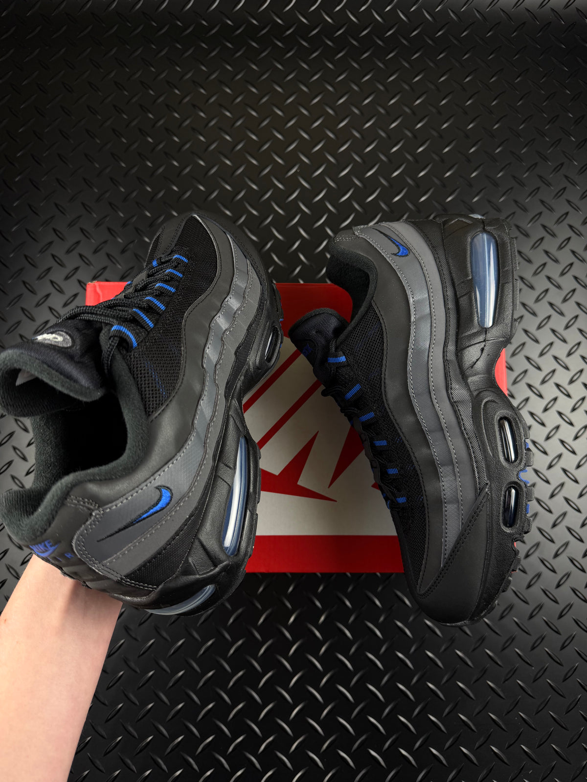 Nike Air Max 95 OG 'Big Bubble' Black Royal Blue Brand New Full Box Size UK 8