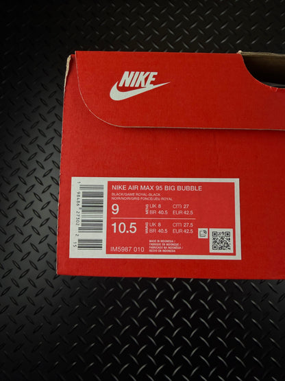 Nike Air Max 95 OG 'Big Bubble' Black Royal Blue Brand New Full Box Size UK 8