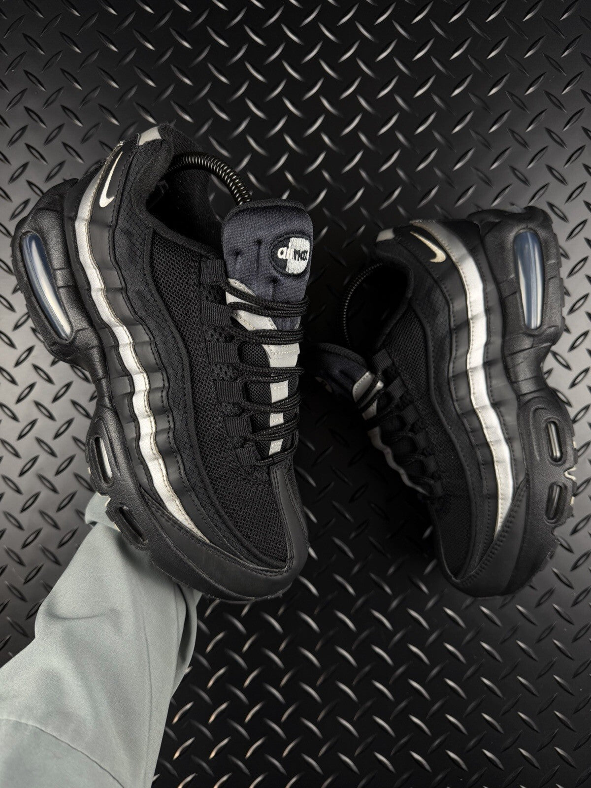 Nike Air Max 95 OG Big Bubble ‘Black Metallic Sliver’ 100% Authentic Size UK 5.5