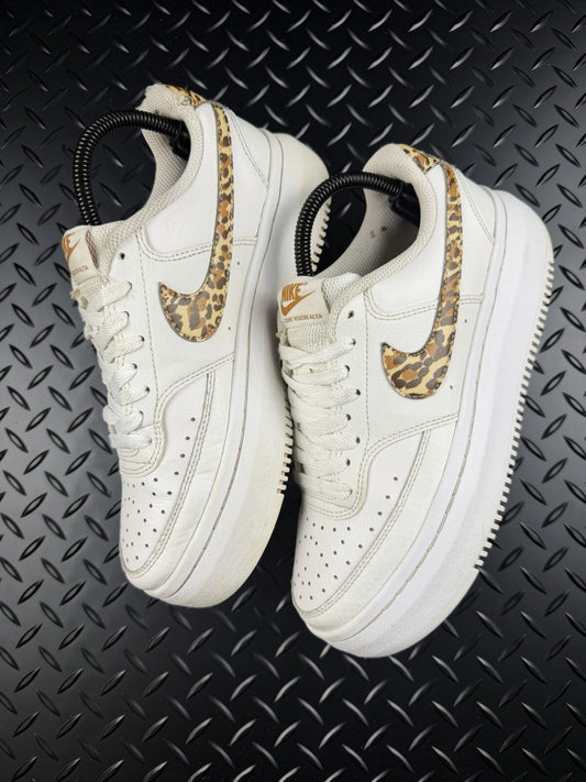 Nike Court Vision Alta White Cheetah Print’ Women's Trainers Size UK 6