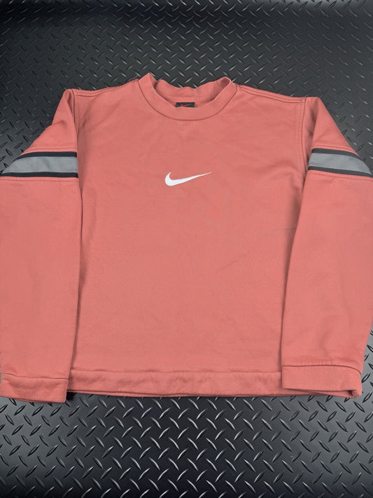 Vintage’ Nike Sweatshirt Jumper Women’s Salmon Pink Size Medium 8-10 Retro Rare