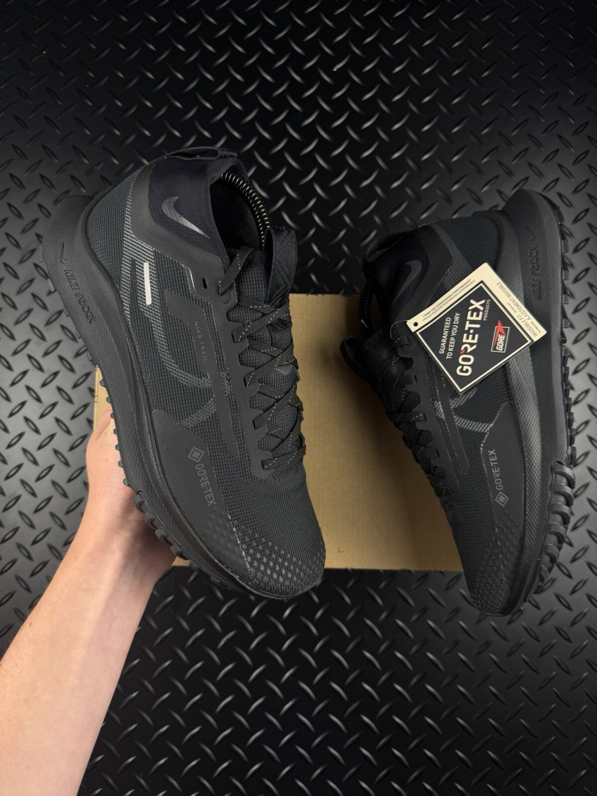 Nike Trail 5 Gore-Tex ‘Triple Black’ Running Trainers Brand New Women's Size UK 5.5