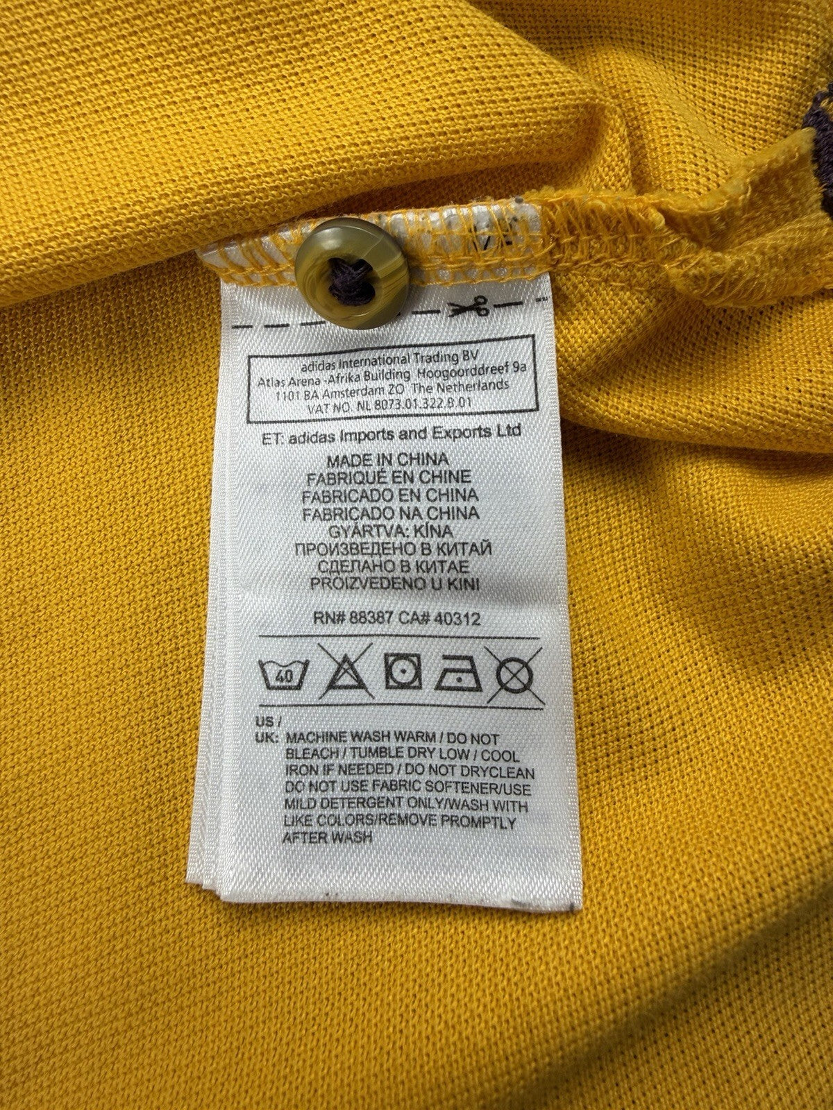 Vintage Adidas Clima Lite 365 Cotton Polo Shirt ‘Yellow + Red’ Size XL