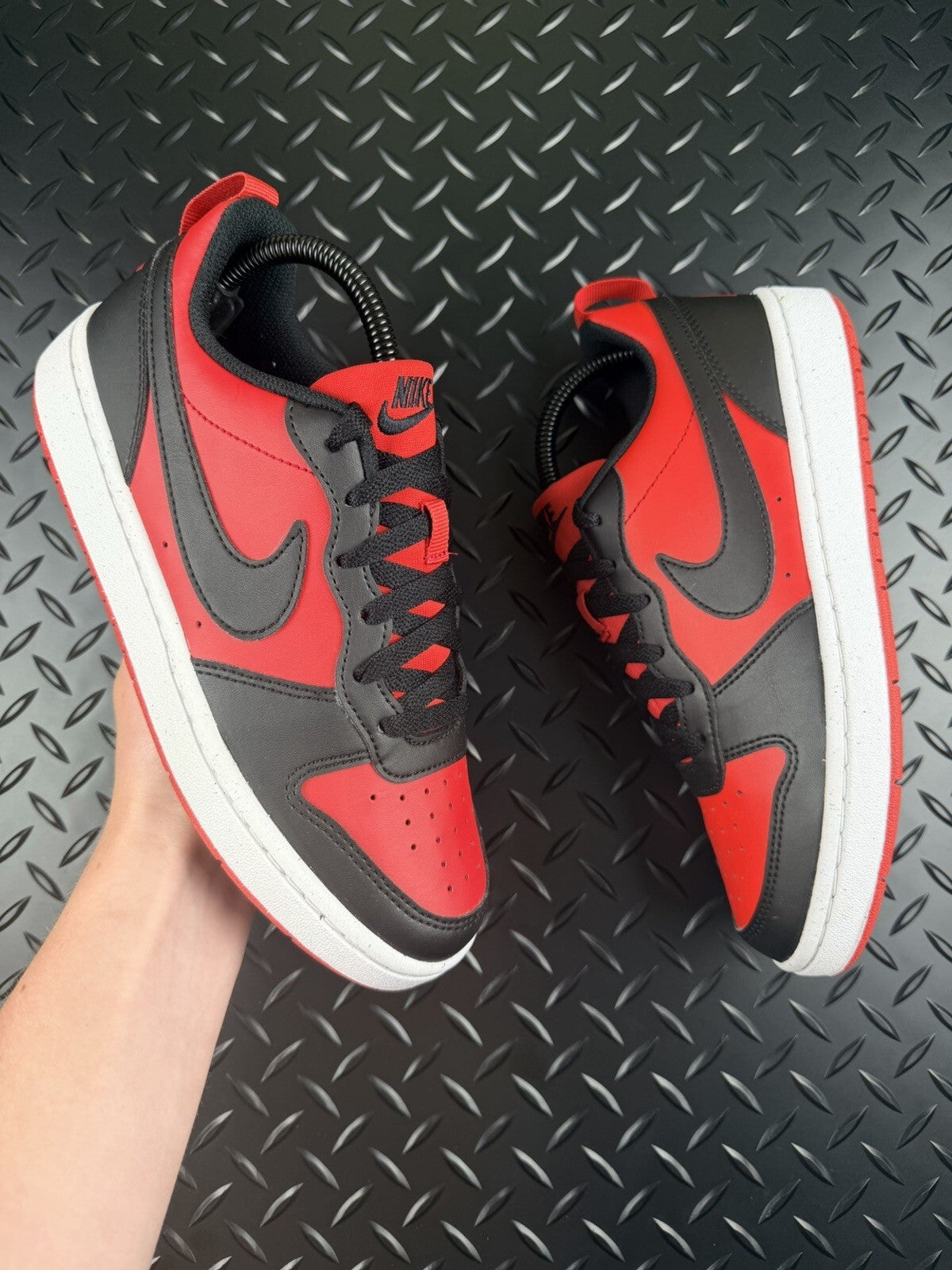 Nike Court Vision Low ‘Crimson Red Obsidian Black’ 100% Authentic GS Size UK 5