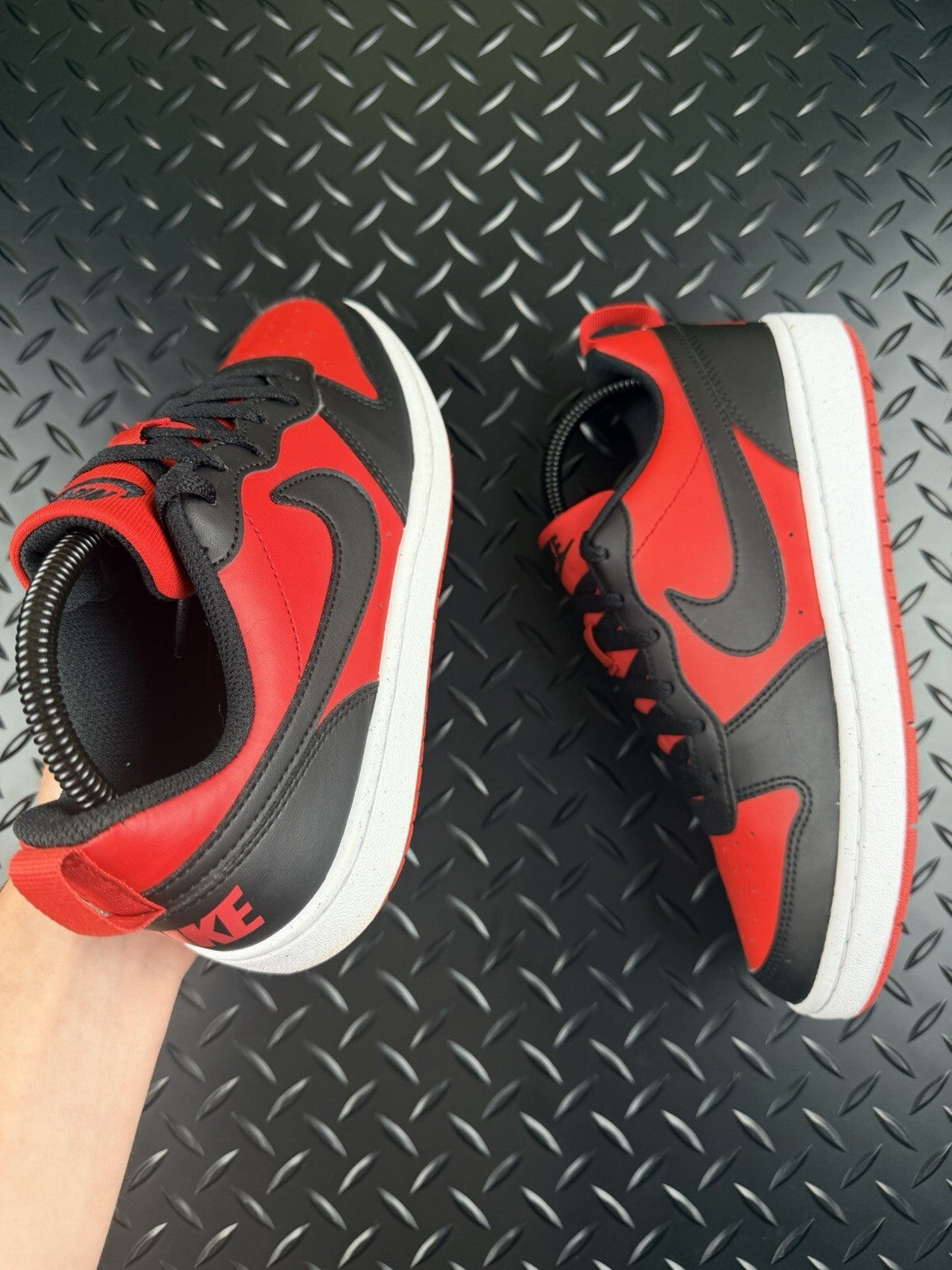 Nike Court Vision Low ‘Crimson Red Obsidian Black’ 100% Authentic GS Size UK 5