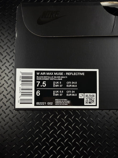 Nike Air Max Muse Reflective ‘Black Metallic Silver’ 100% Authentic WMNS UK 5