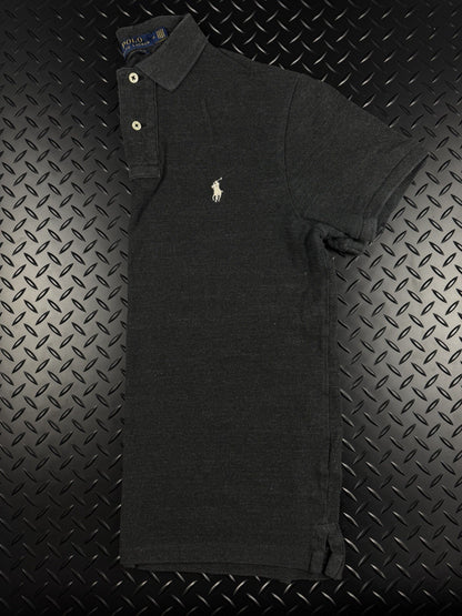Ramp Lauren Polo Shirt ‘Grey White’ Slim Fit 100% Authentic Mens Size Medium