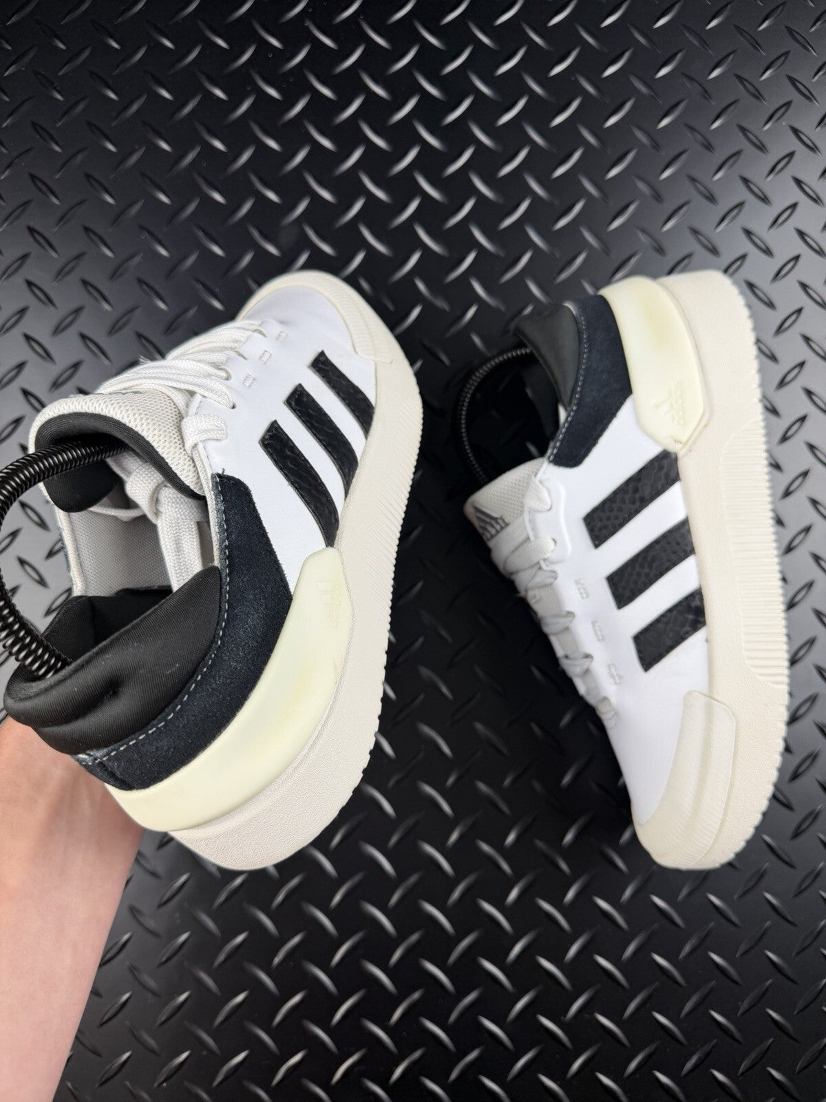 Adidas Black White Base Trainers Size UK 5