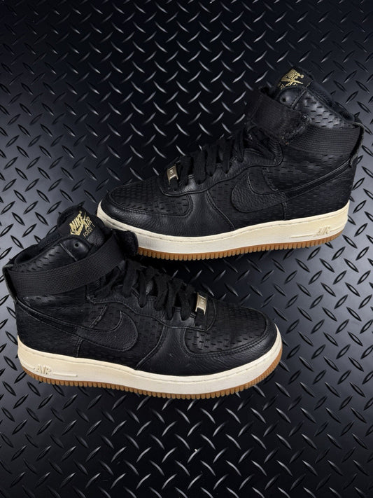 Nike Air Force 1 High OG Black Leather Gum 100% Authentic Size UK 6