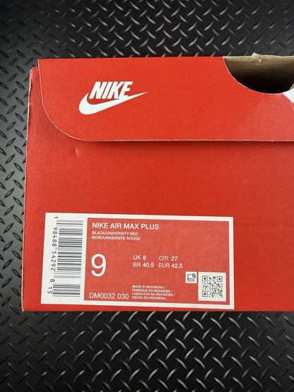Nike Air Max Plus TN ‘Black University Red’ £175 RRP Brand New UK 8 - Full Box
