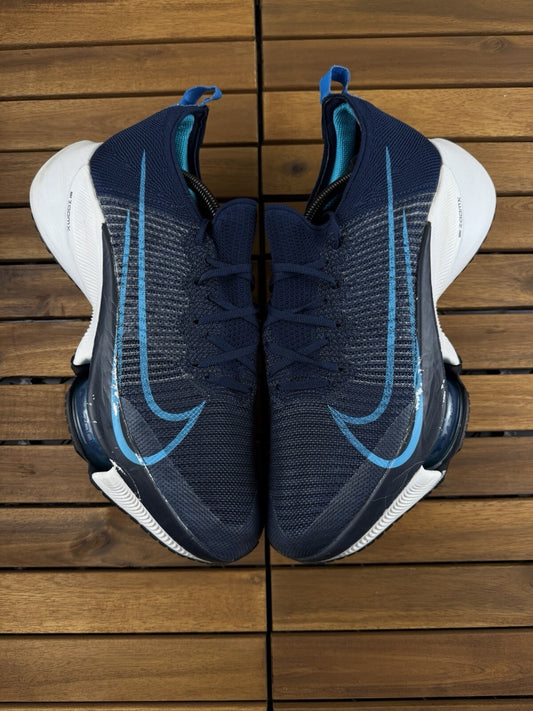 Nike Next% Pegasus Running Trainers £165 RRP Blue White Flyknit Authentic UK 11