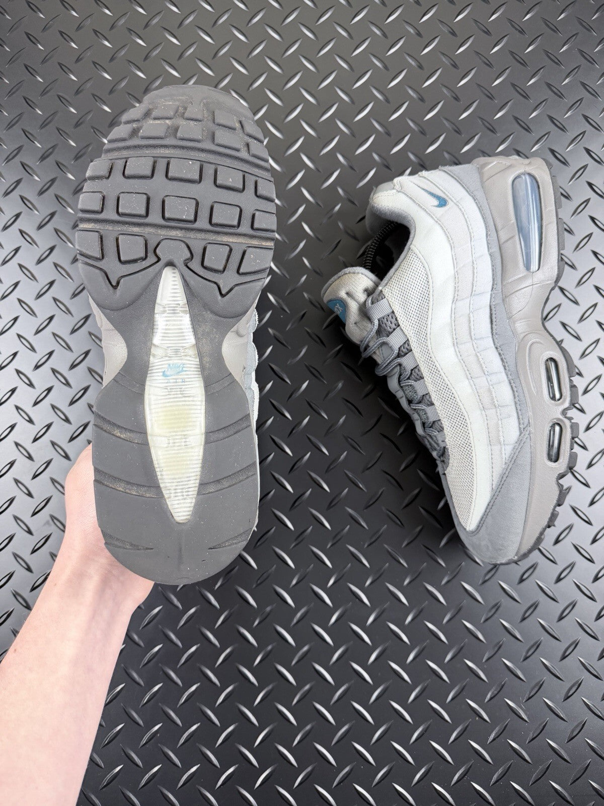Nike Air Max 95 OG ‘Big Bubble’ Anthracite Smoke Grey Blue 100% Authentic UK 7.5