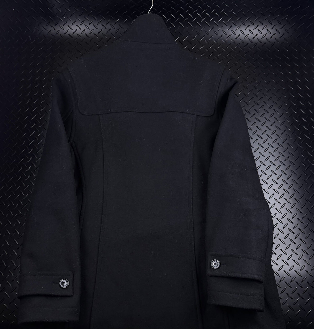 Burberry London Wool Duffle Coat Black 2000s Mens XXL Toggle Very Rare Jacket