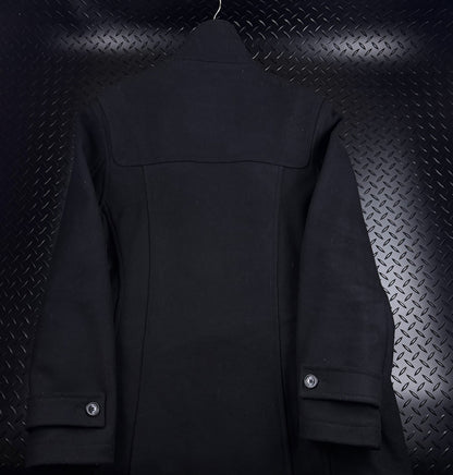 Burberry London Wool Duffle Coat Black 2000s Mens XXL Toggle Very Rare Jacket