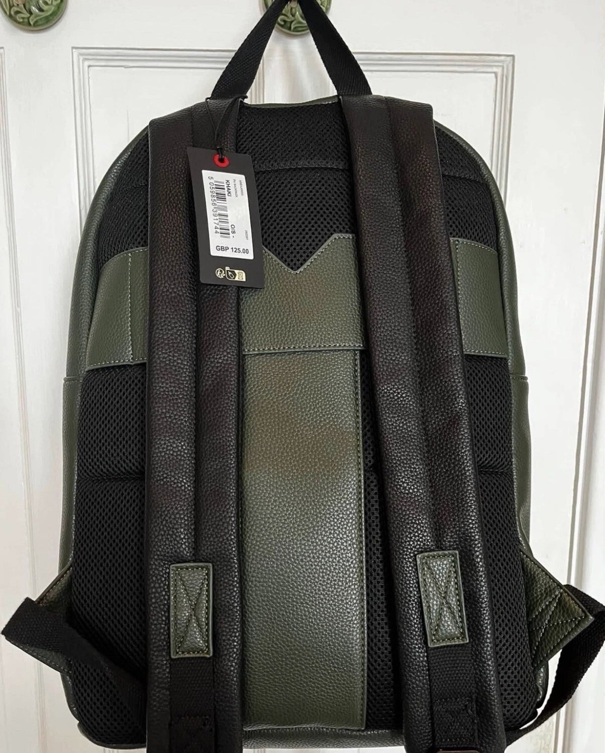Ted Baker London Dark Green Leather £125RRP Backpack Rucksack Bag New with Tags