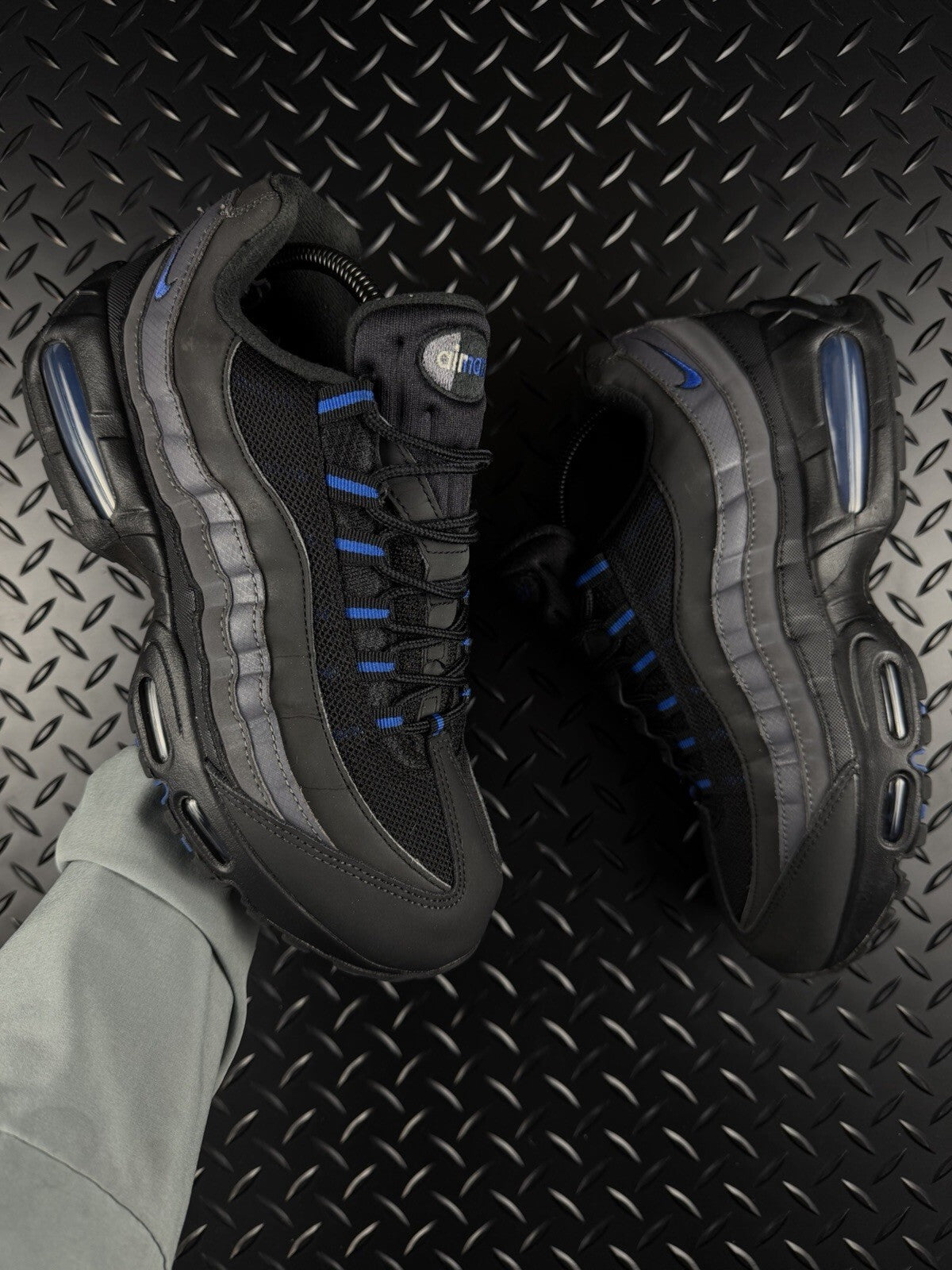 Nike Air Max 95 OG Big Bubble ‘Black Royal Blue’ 100% Authentic Mens Size UK 7.5