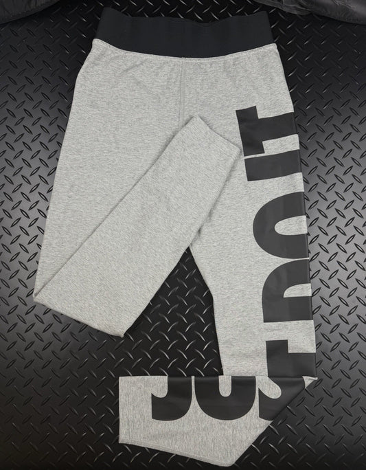 Nike Just Do It Training Leggings Elastic Waistband Grey Black WMNS Size Small